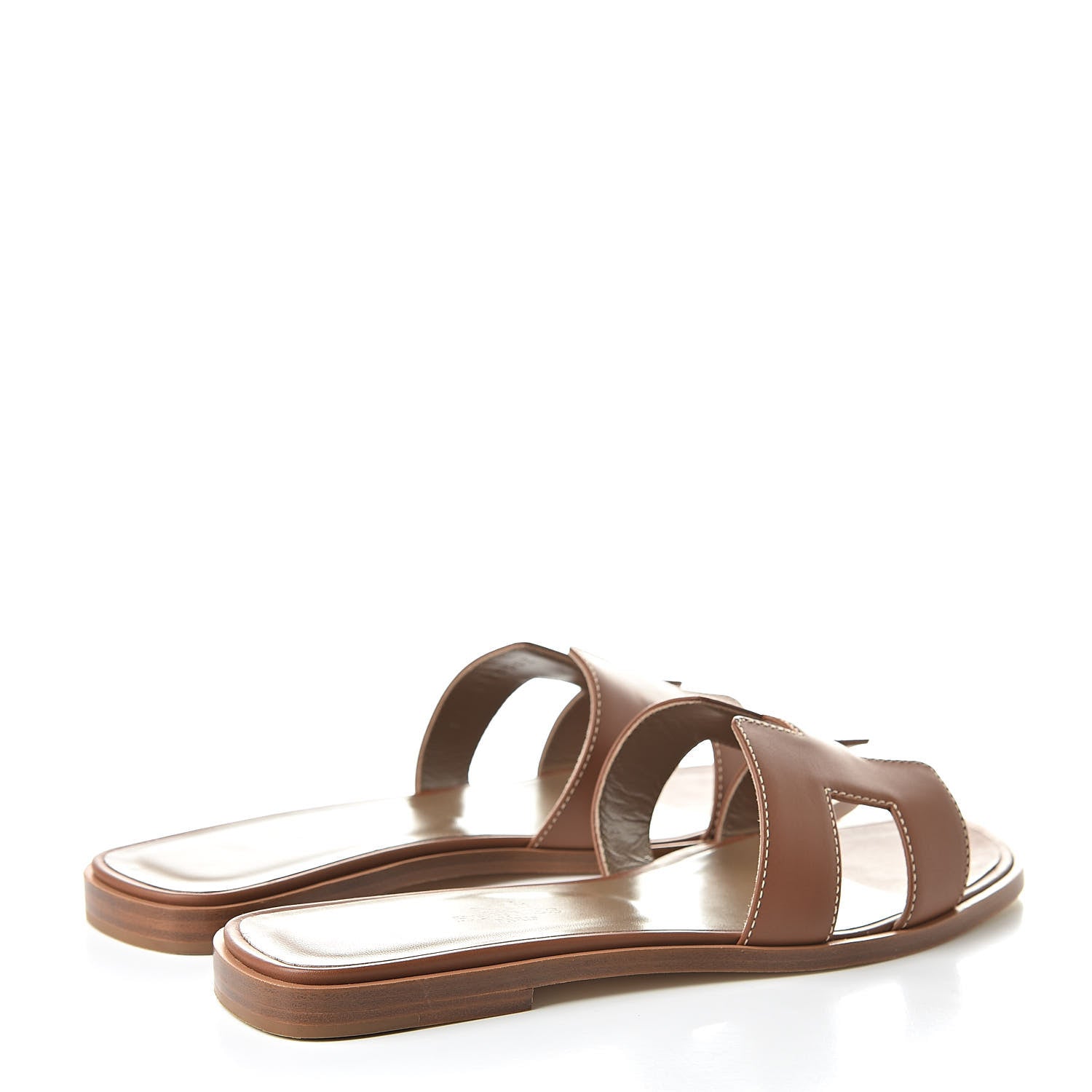 Hermes Box Calfskin Oran Sandals 37 Gold 4 of 8