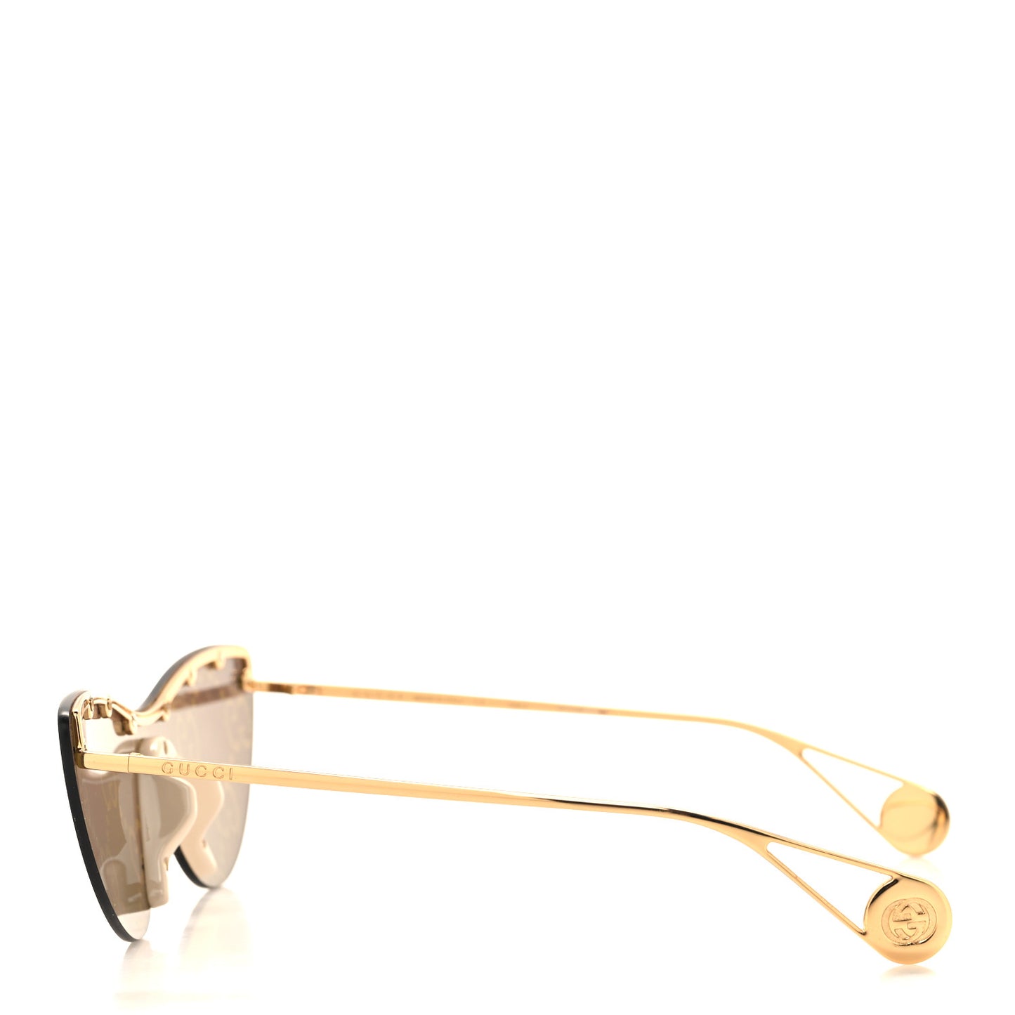 Metal Rimless Star Studded Monogram 90mm Cat Eye GG0666S Sunglasses Mirror Purple
