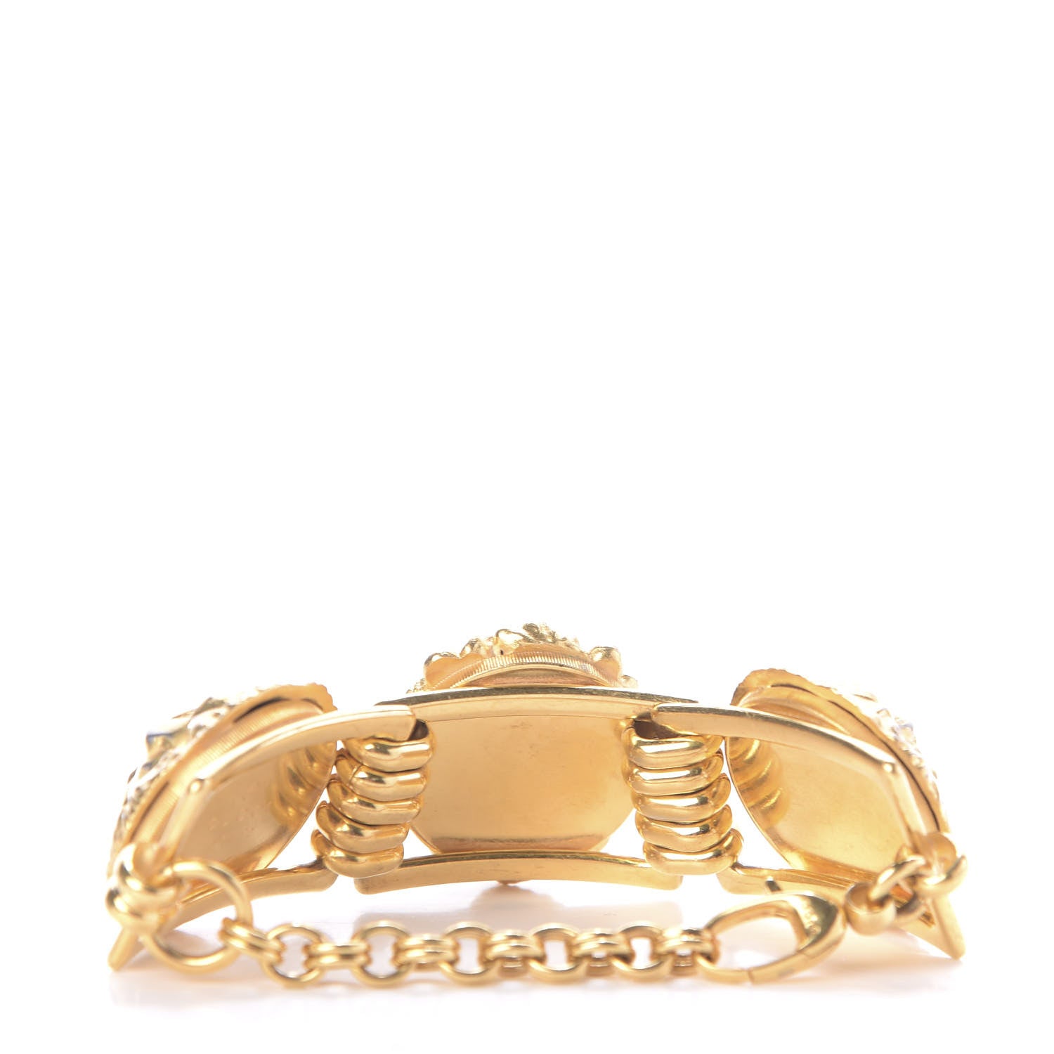 Gucci Metal Lion Heads Bracelet M Aged Gold 3 of 5