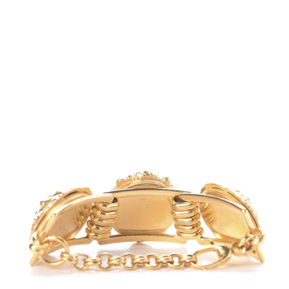 Gucci Metal Lion Heads Bracelet M Aged Gold 3 of 5
