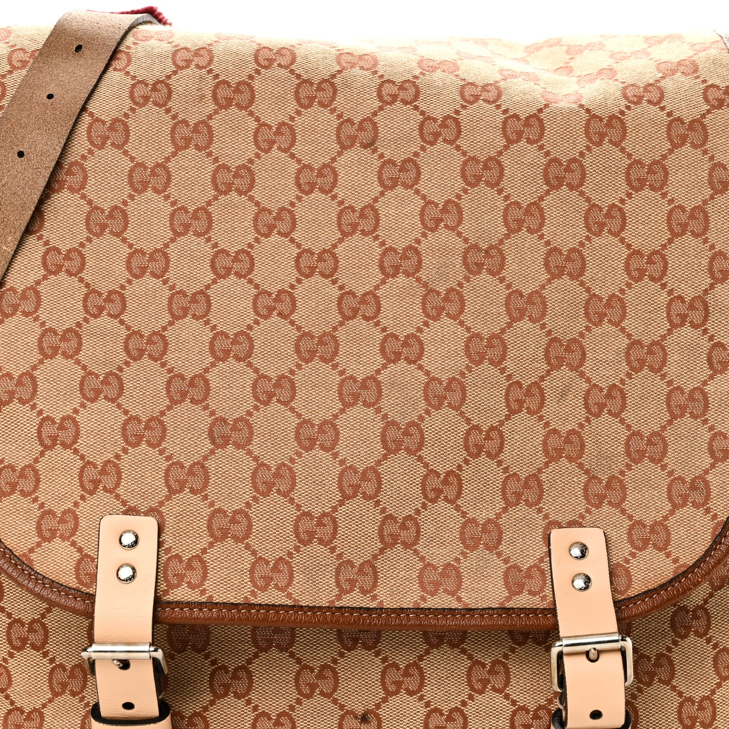 GG Monogram Diaper Bag Beige Ruggine Natural Antique Rose