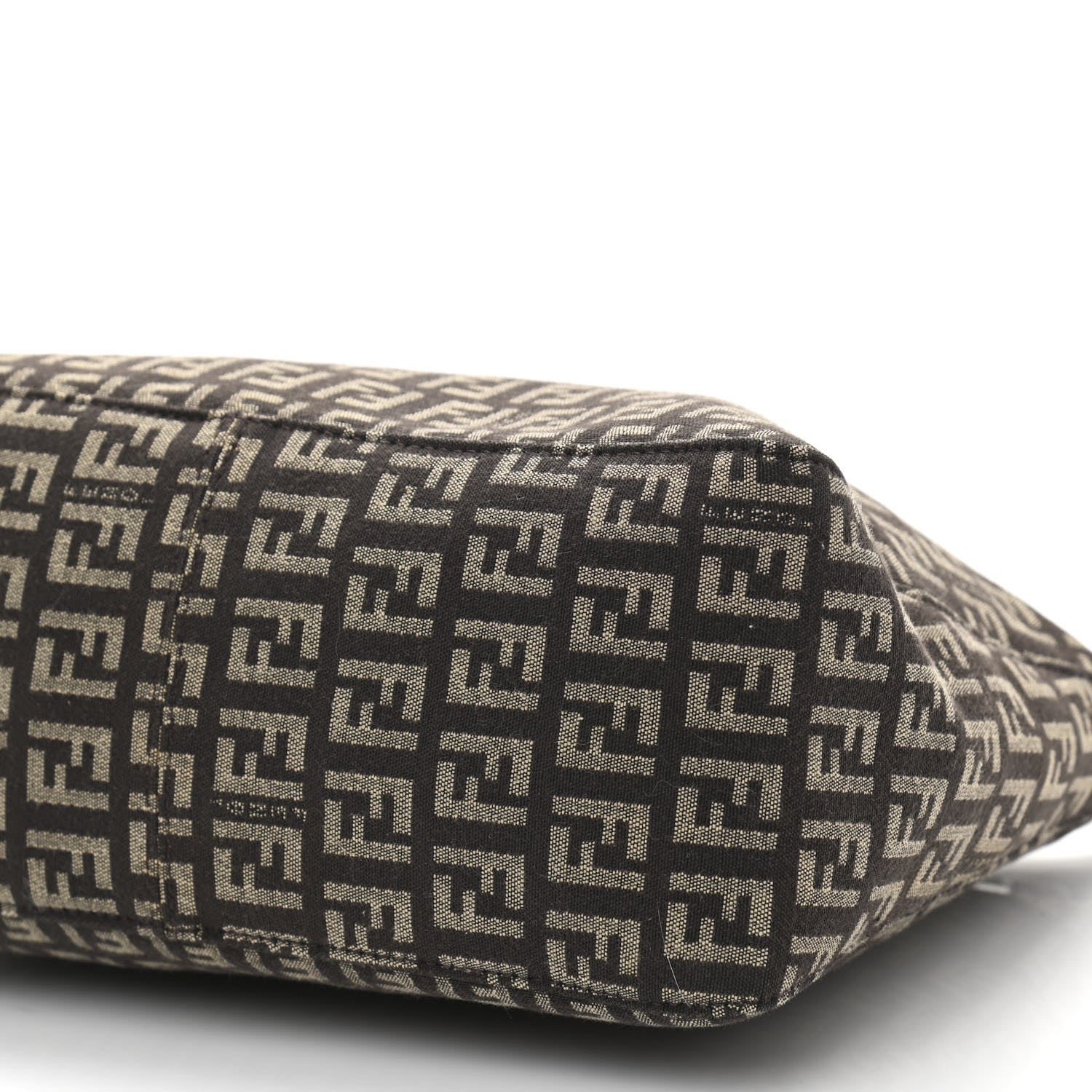 Fendi Zucchino Vitello Mini Pochette Testa di Moro Beige 9 of 9