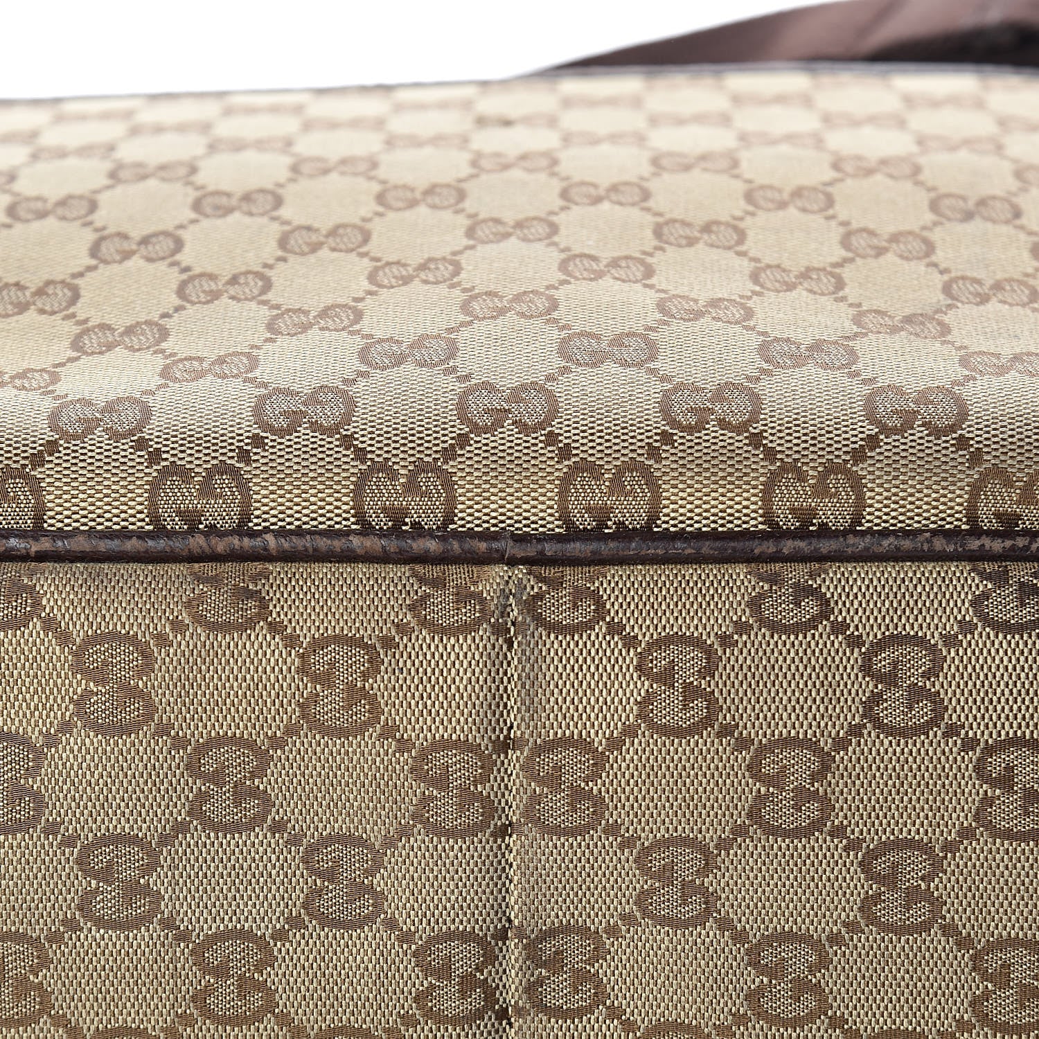 Gucci Monogram Natural Pigskin Large Diaper Bag Beige Ebony Cocoa Dark Chocolate 27 of 29