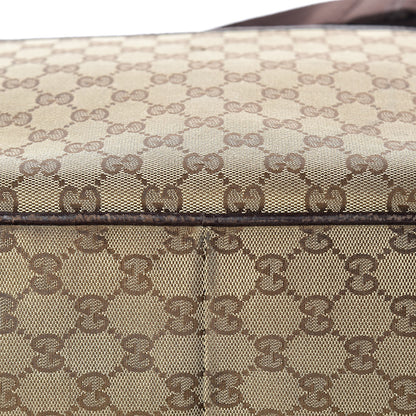 Gucci Monogram Natural Pigskin Large Diaper Bag Beige Ebony Cocoa Dark Chocolate 27 of 29