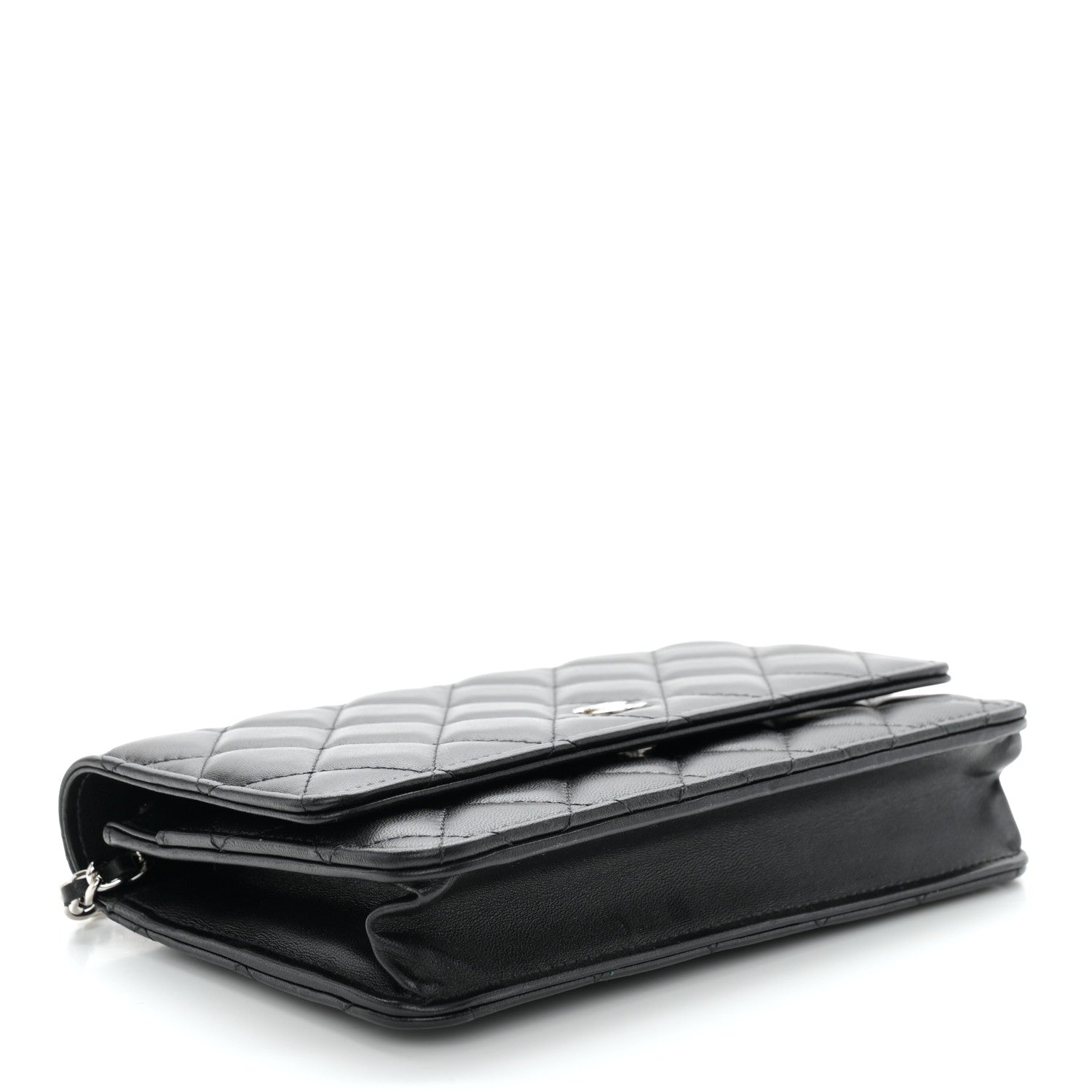 Chanel Lambskin Quilted Wallet On Chain WOC Black 4 of 12