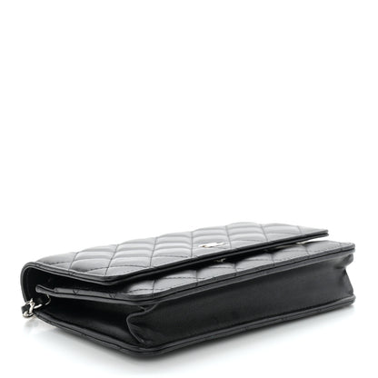 Chanel Lambskin Quilted Wallet On Chain WOC Black 4 of 12