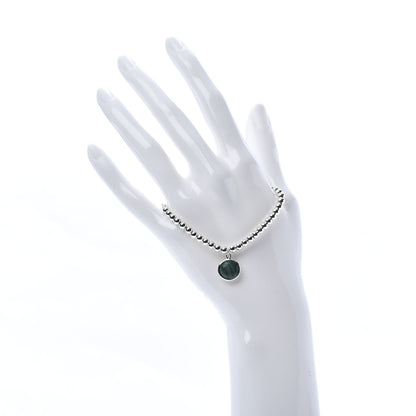 Tiffany Sterling Silver Malachite Paloma's Sugar Stacks Beaded Bracelet 2 of 5