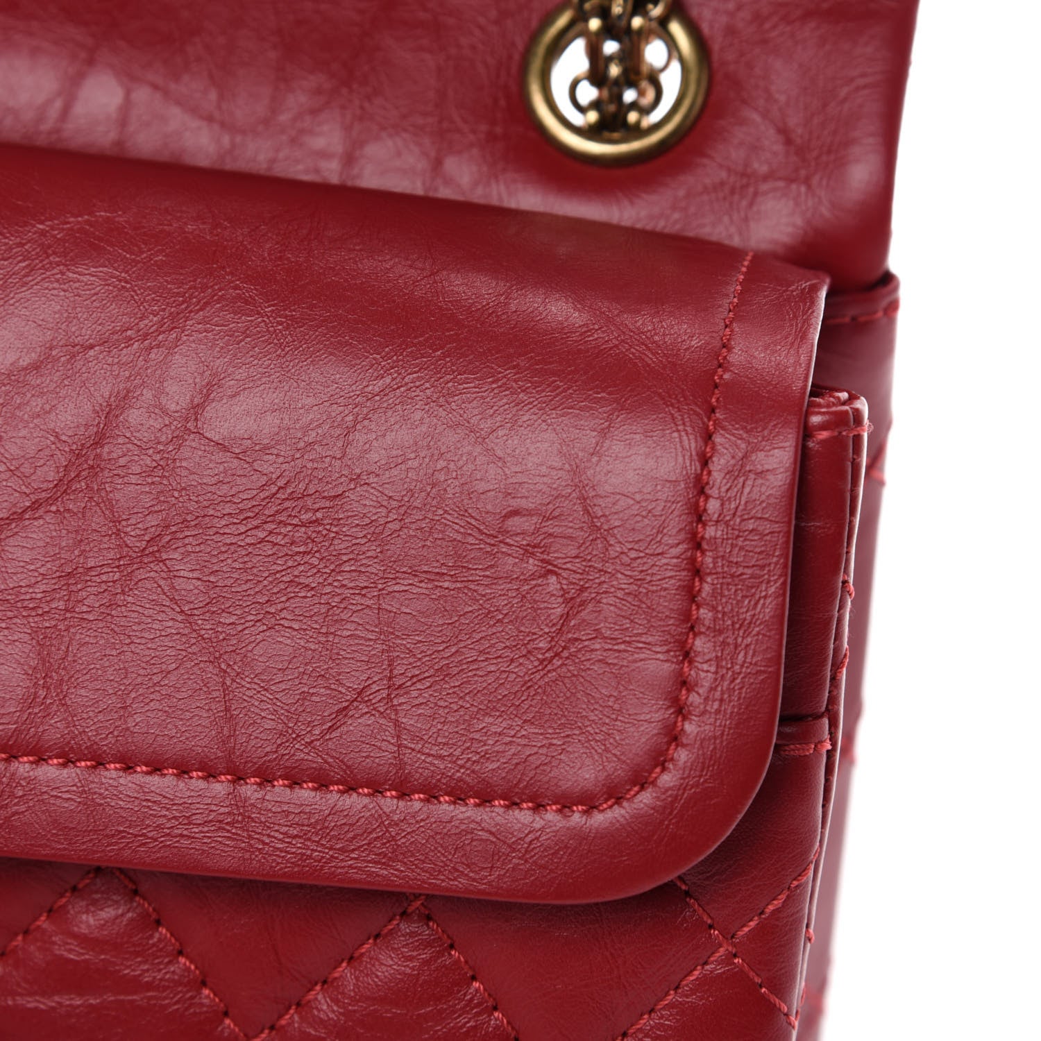 Chanel Aged Calfskin Quilted 2.55 Reissue 225 Flap Red 9 of 12