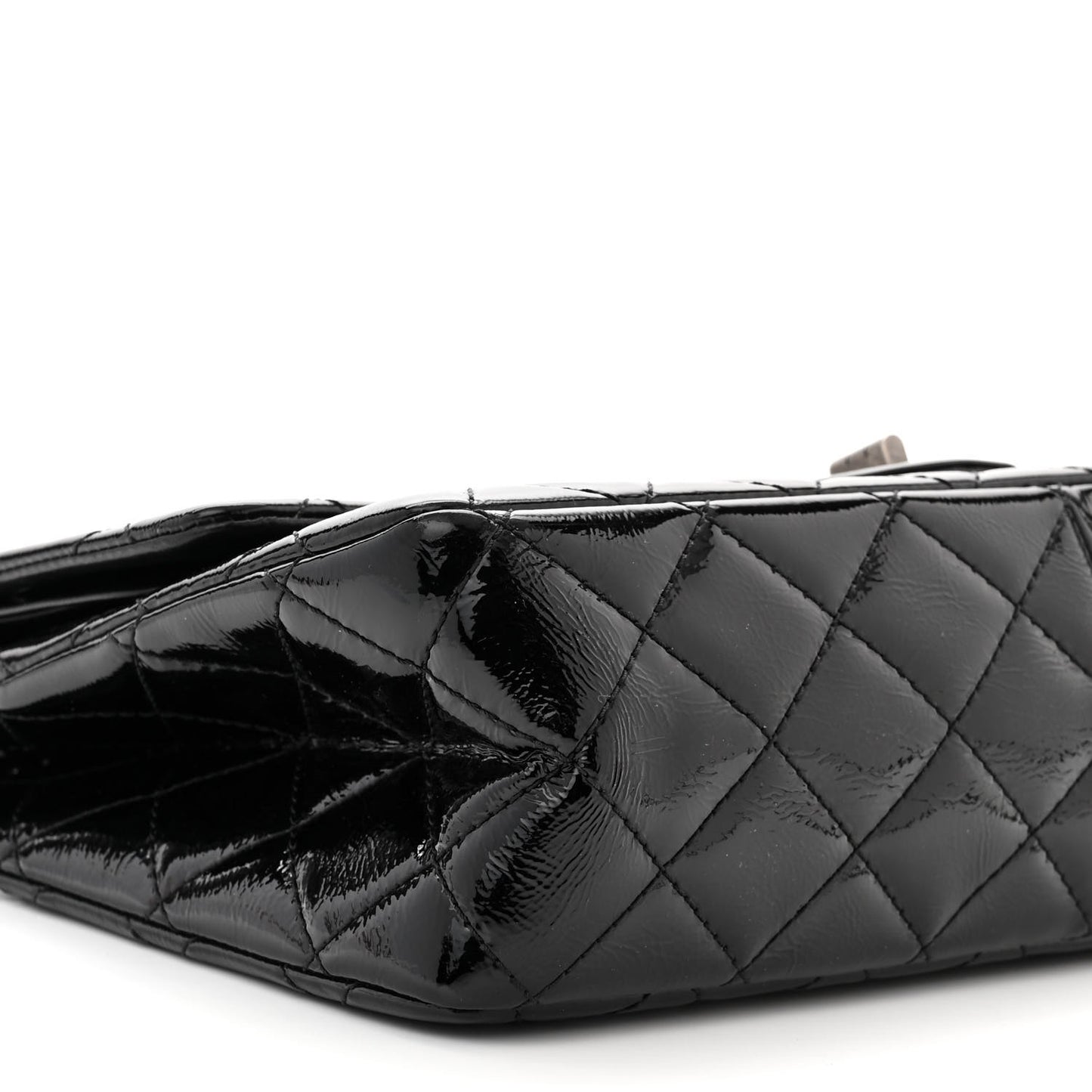 Distressed Patent Quilted 2.55 Reissue 227 Flap Black
