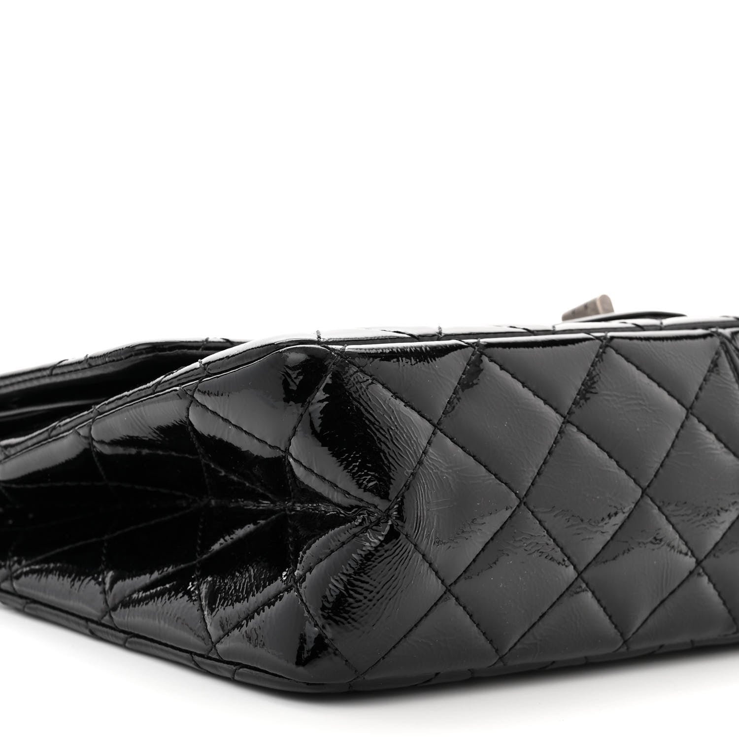 Chanel Distressed Patent Quilted 2.55 Reissue 227 Flap Black 9 of 12