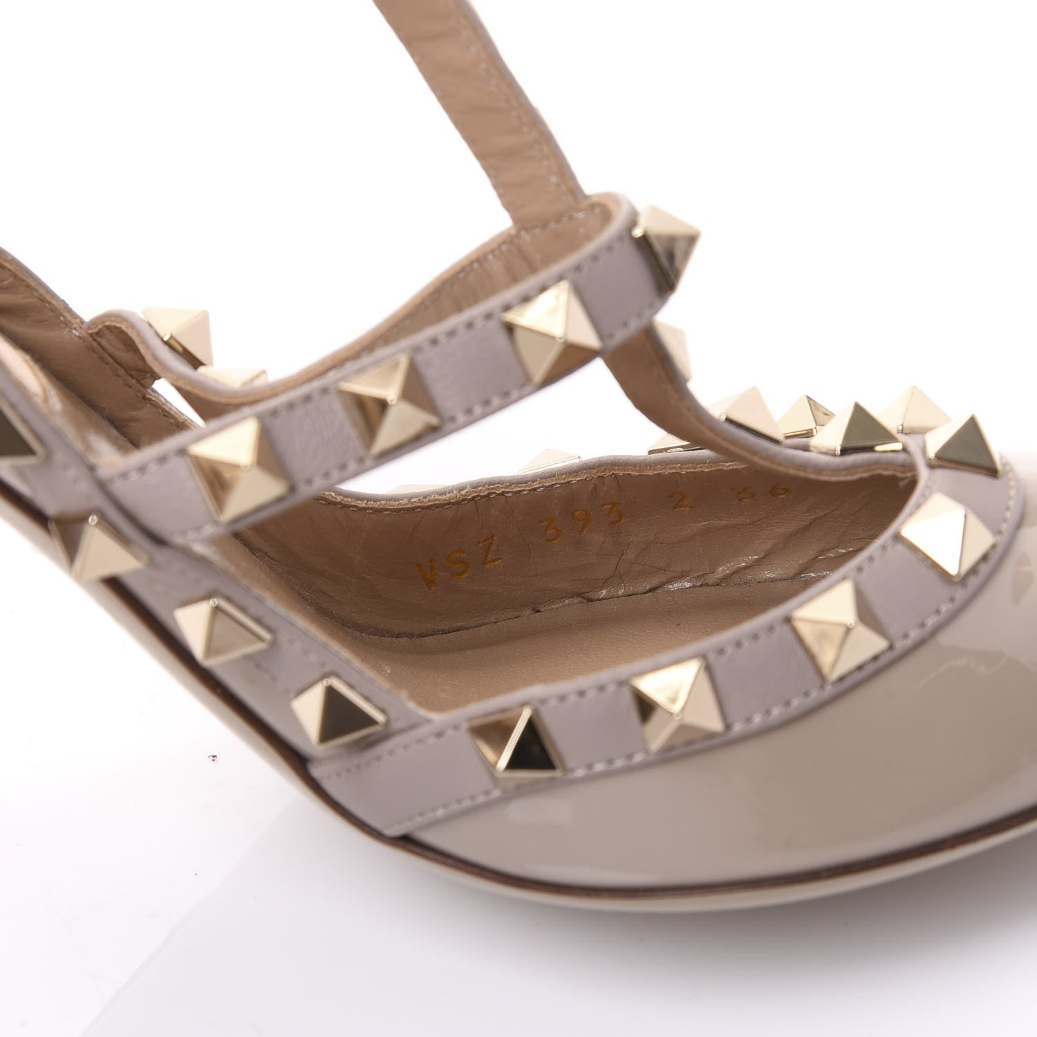 Valentino Garavani Patent Rockstud Ankle Strap 100mm Pumps 36 Poudre 8 of 8