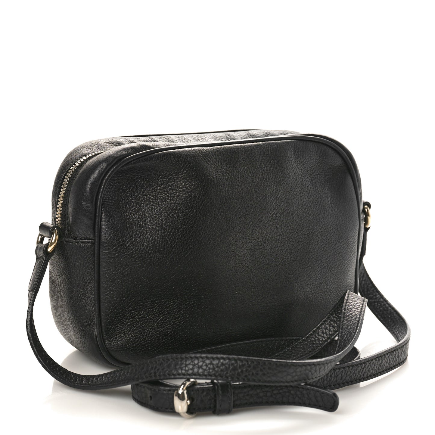 Pebbled Calfskin Small Soho Disco Bag Black