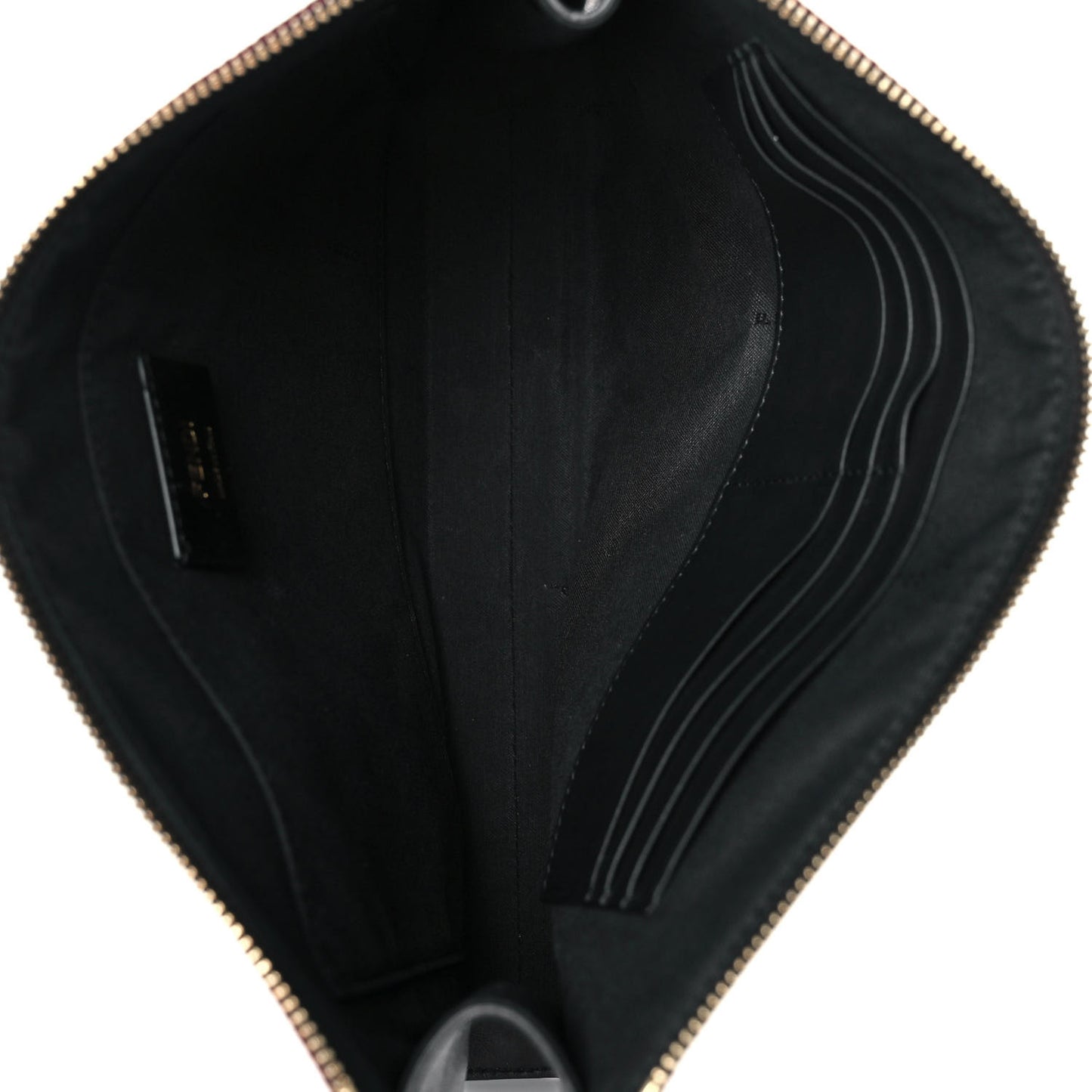 Fabric Jacquard FF Clutch Bag Rosso Marlboro Black