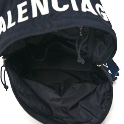 Balenciaga Sport Nylon Logo Embroidered S Wheel Backpack Black 5 of 8
