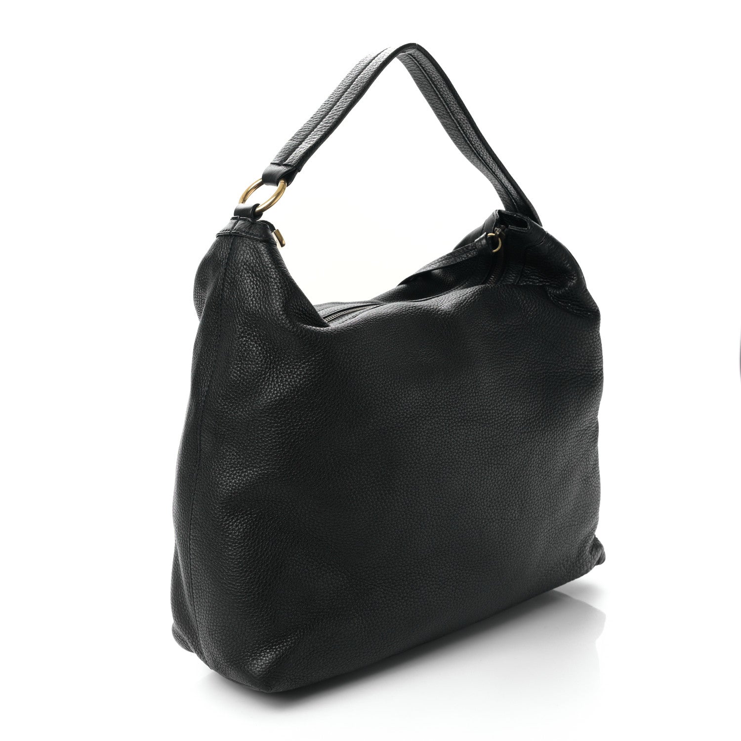 Gucci Pebbled Calfskin Twill Hobo Black 3 of 9