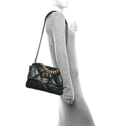 Chanel Goatskin Quilted Large Chanel 19 Flap Black 2 of 11