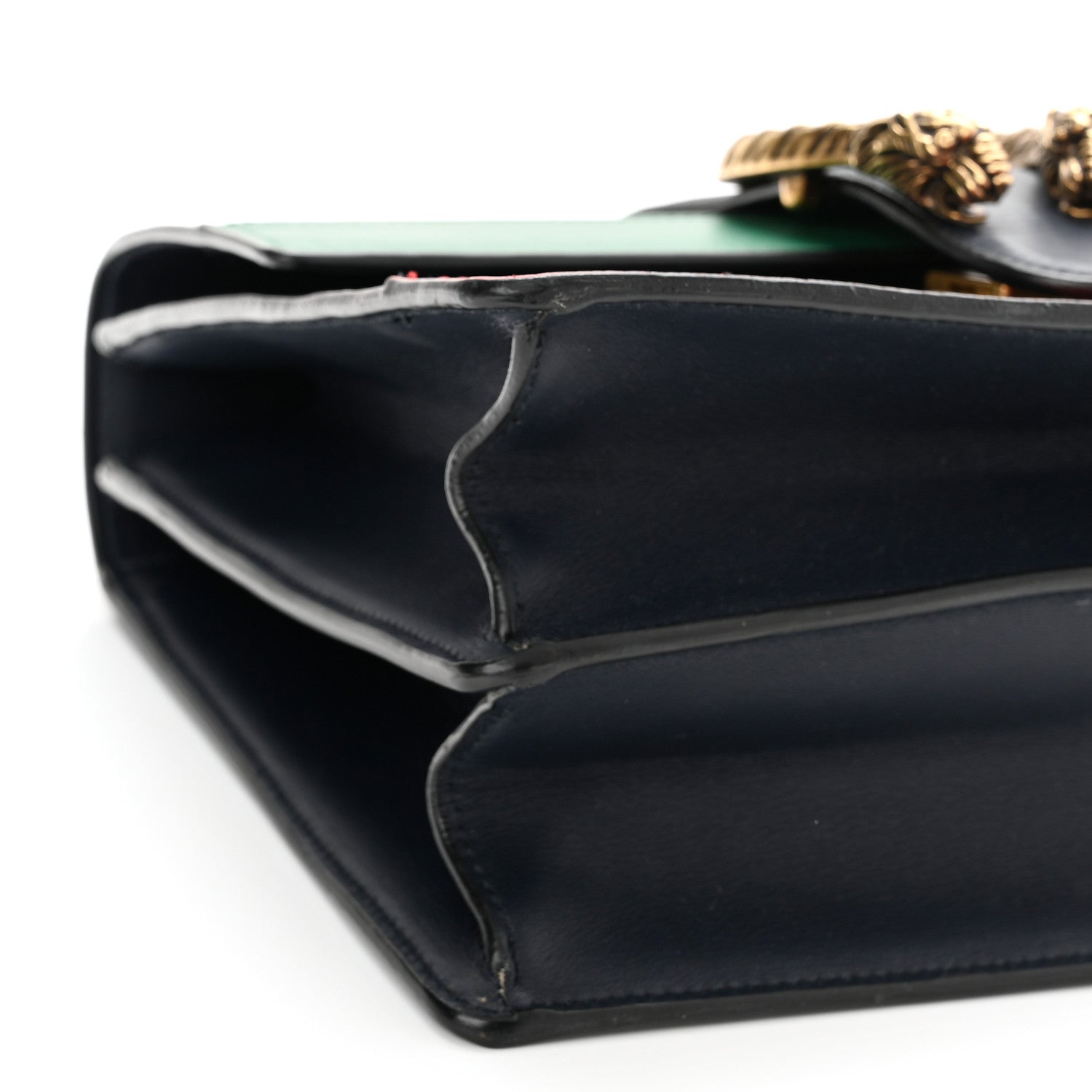 Gucci Moon Calfskin Bamboo Web Medium Dionysus Top Handle Bag Blue Emerald Hibiscus Red 8 of 10