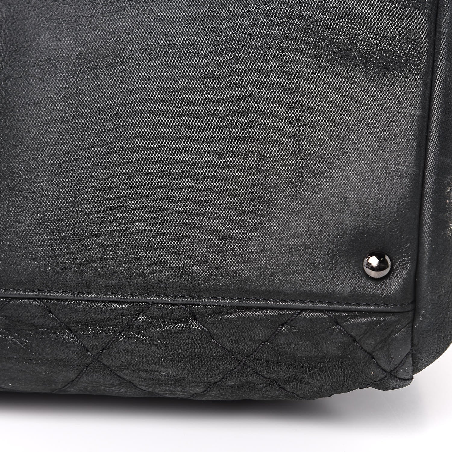 Chanel Iridescent Calfskin Stitched Extra Large Just Mademoiselle Bowling Bag Black 13 of 15