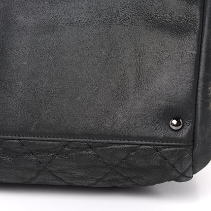 Chanel Iridescent Calfskin Stitched Extra Large Just Mademoiselle Bowling Bag Black 13 of 15