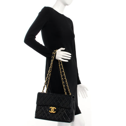 Chanel Lambskin Quilted Jumbo Single Flap Black 2 of 12