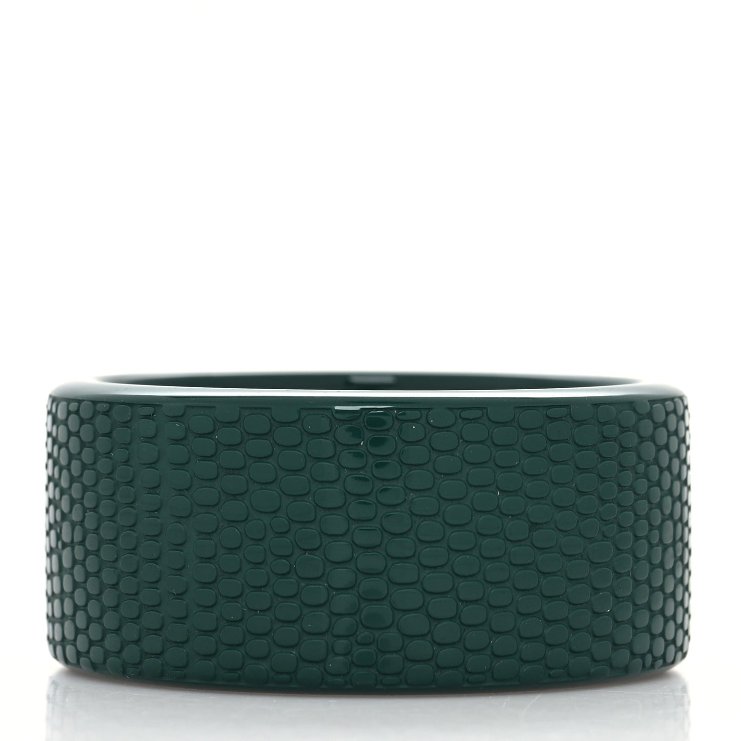 Resin Lizard Embossed Natura Bracelet S Vert Fonce
