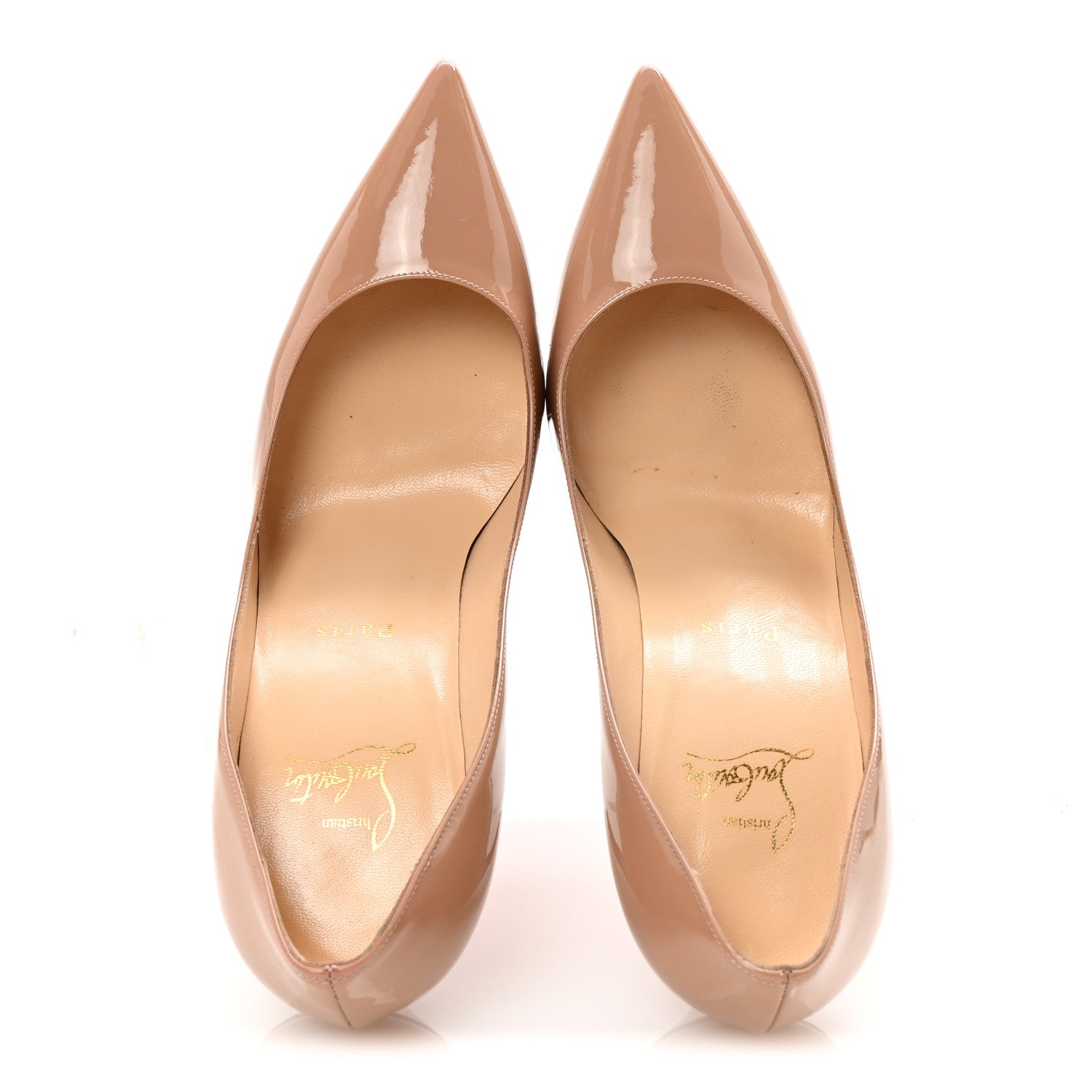 Christian Louboutin Patent Decollete 554 100 Pumps 38.5 Nude