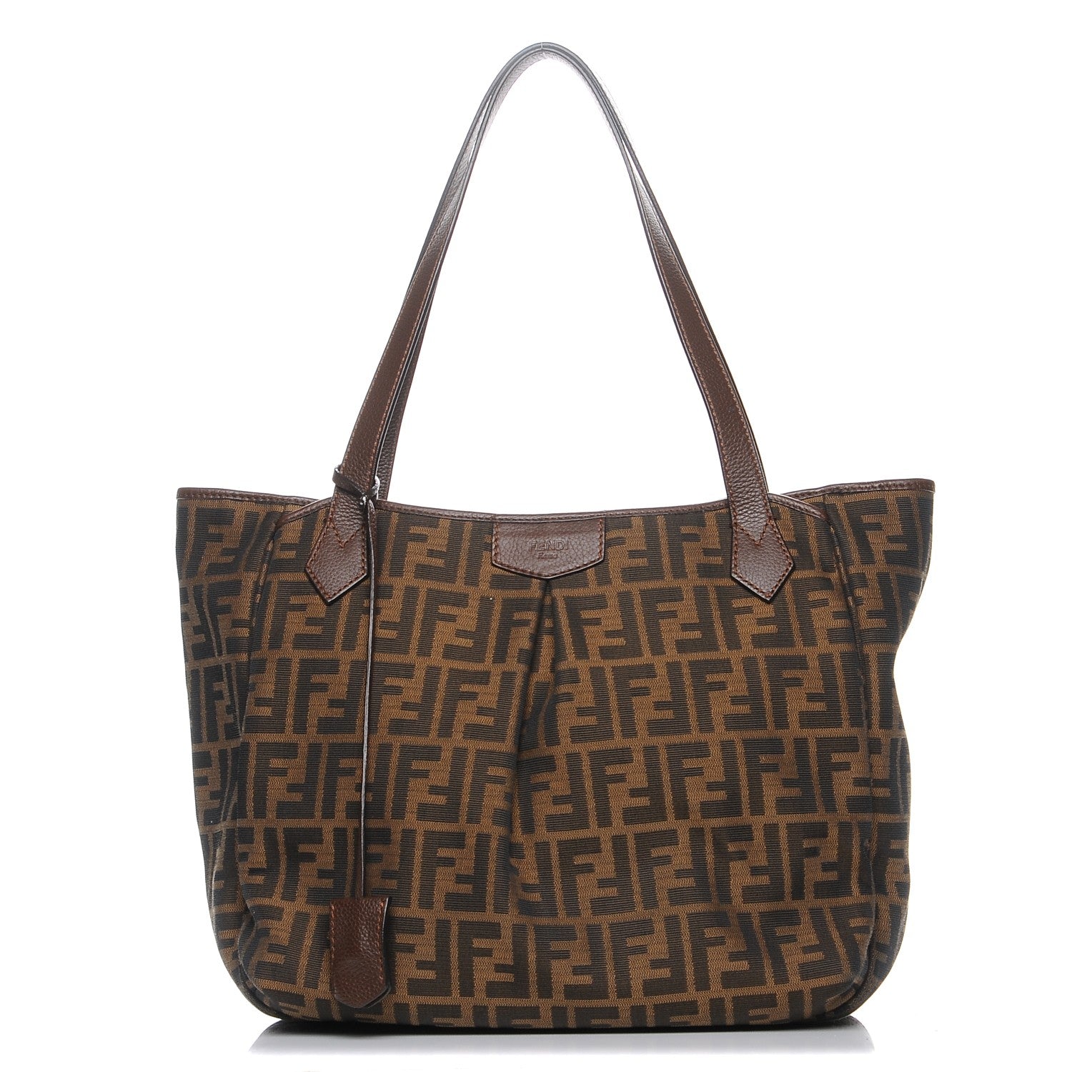 Fendi Zucca Vitello Artic Grande Shopping Tote Tobacco Castagna 1 of 8