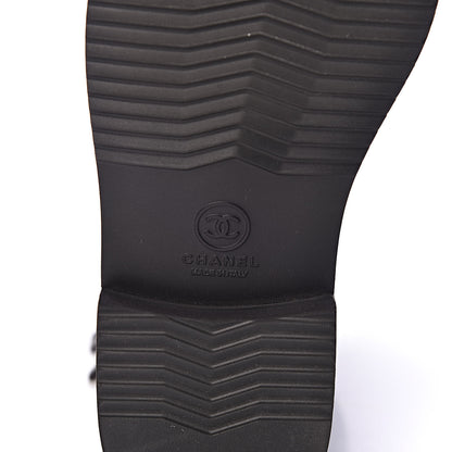 Chanel Gum Calfskin Quilted Combat Short Boots 39 Black 6 of 8