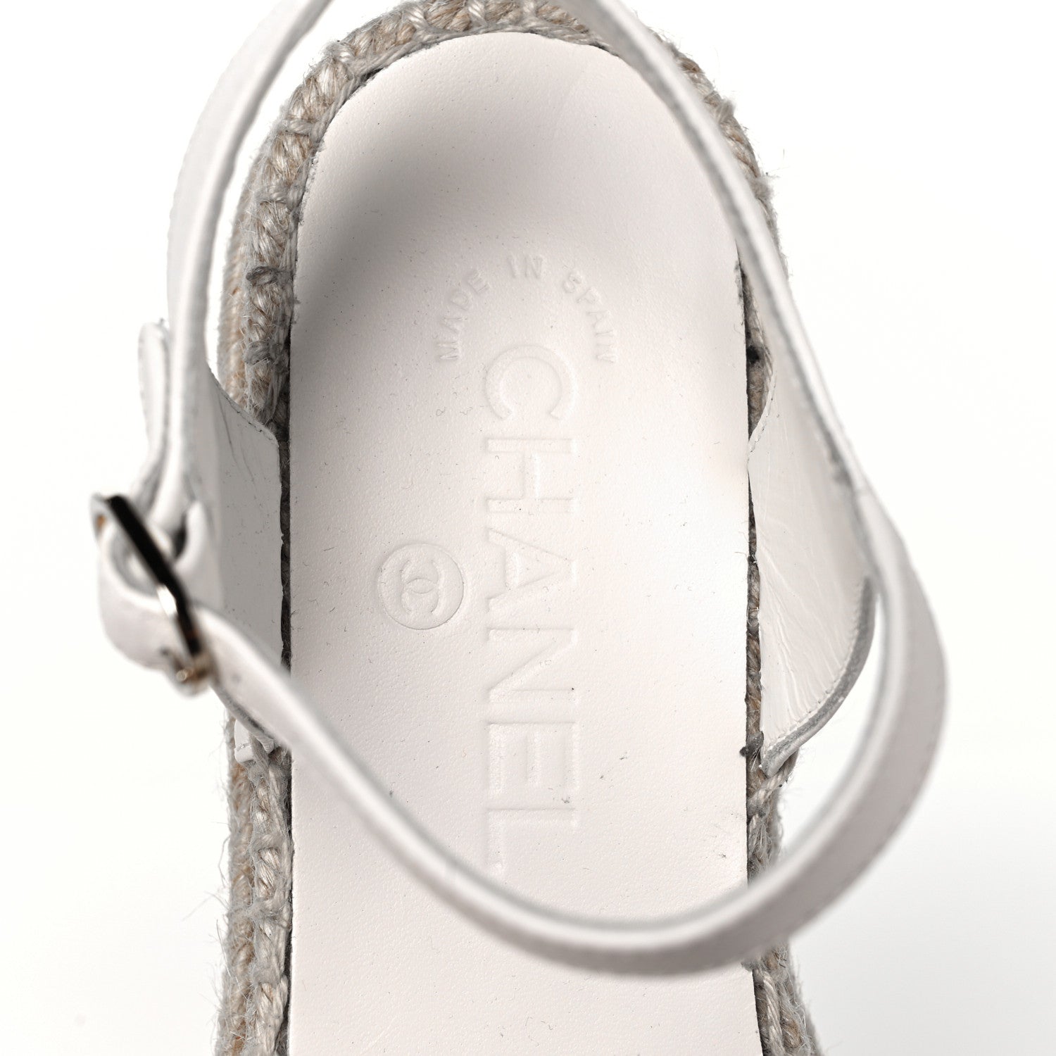 Chanel Lambskin Cap Toe CC Espadrille Sandals 36 White Black 7 of 7