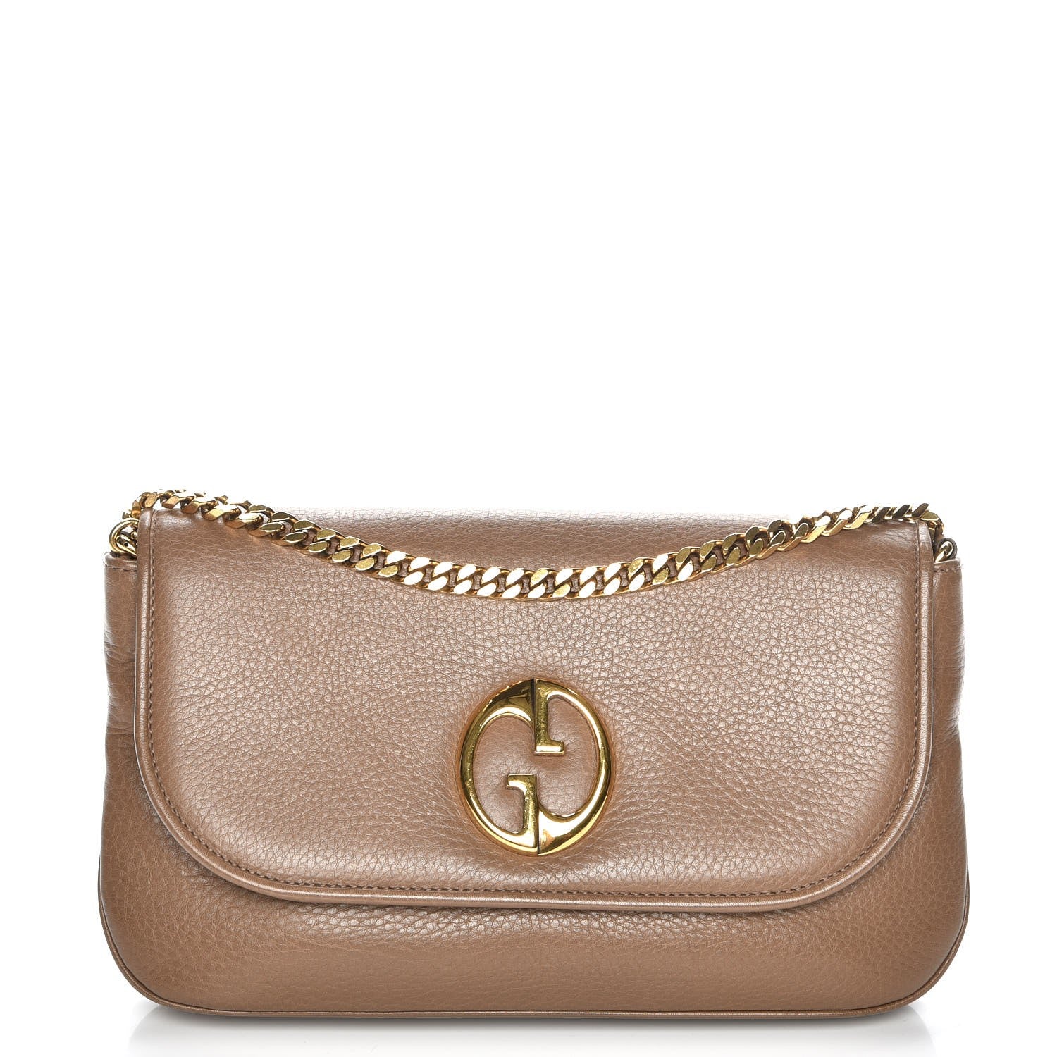 Gucci Cellarius Calfskin Medium 1973 Chain Shoulder Bag Marron Glace 1 of 8