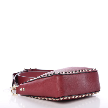 Valentino Garavani Pebbled Calfskin Mini Rockstud Flip-Lock Messenger Bag Rubino 4 of 8
