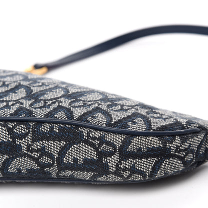 Christian Dior Monogram Mini Saddle Pochette Navy 7 of 10