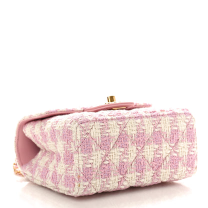 Chanel Tweed Handle Crush Top Handle Flap Bag Pink Ecru 3 of 9
