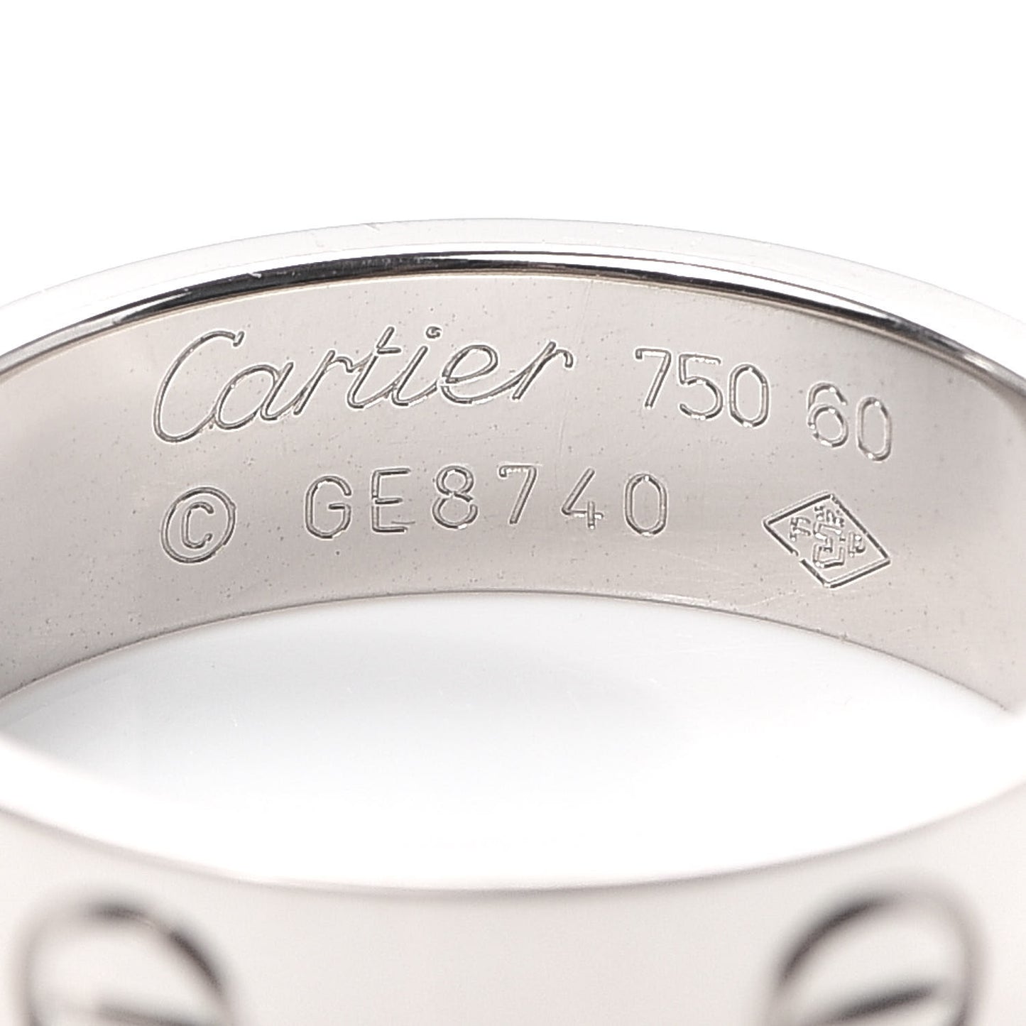 18K White Gold 5.5mm LOVE Ring 60 9