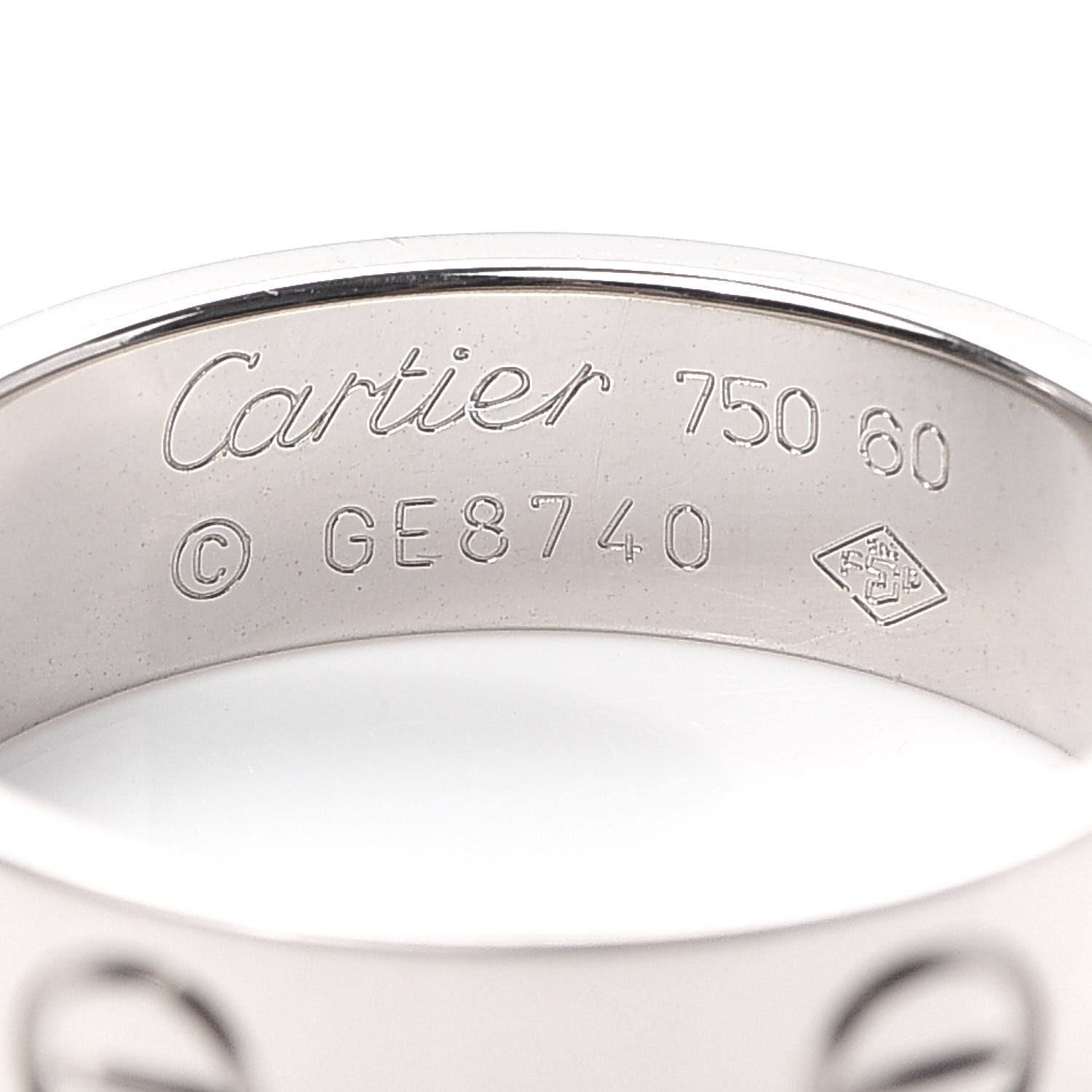 Cartier 18K White Gold 5.5mm LOVE Ring 60 9 4 of 5