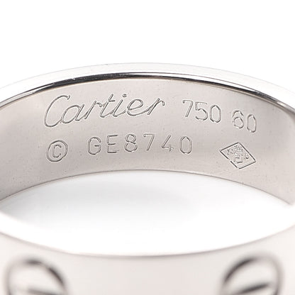 Cartier 18K White Gold 5.5mm LOVE Ring 60 9 4 of 5