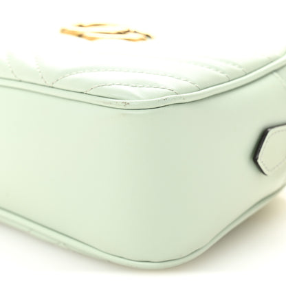 Gucci Calfskin Matelasse Small GG Marmont Chain Shoulder Bag Salvy Green 10 of 12