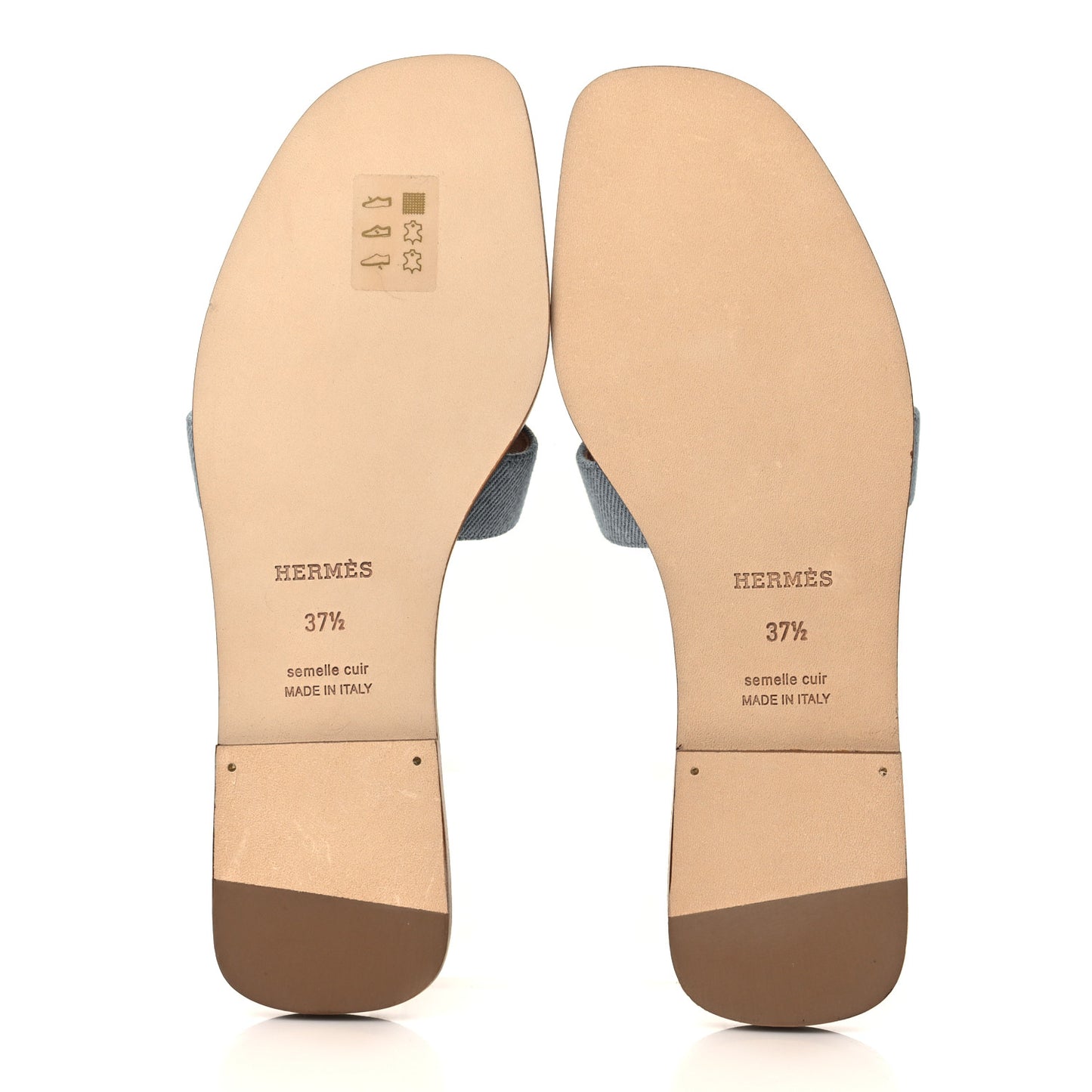 Denim Canvas Oran Sandals 37.5 Bleu Clair