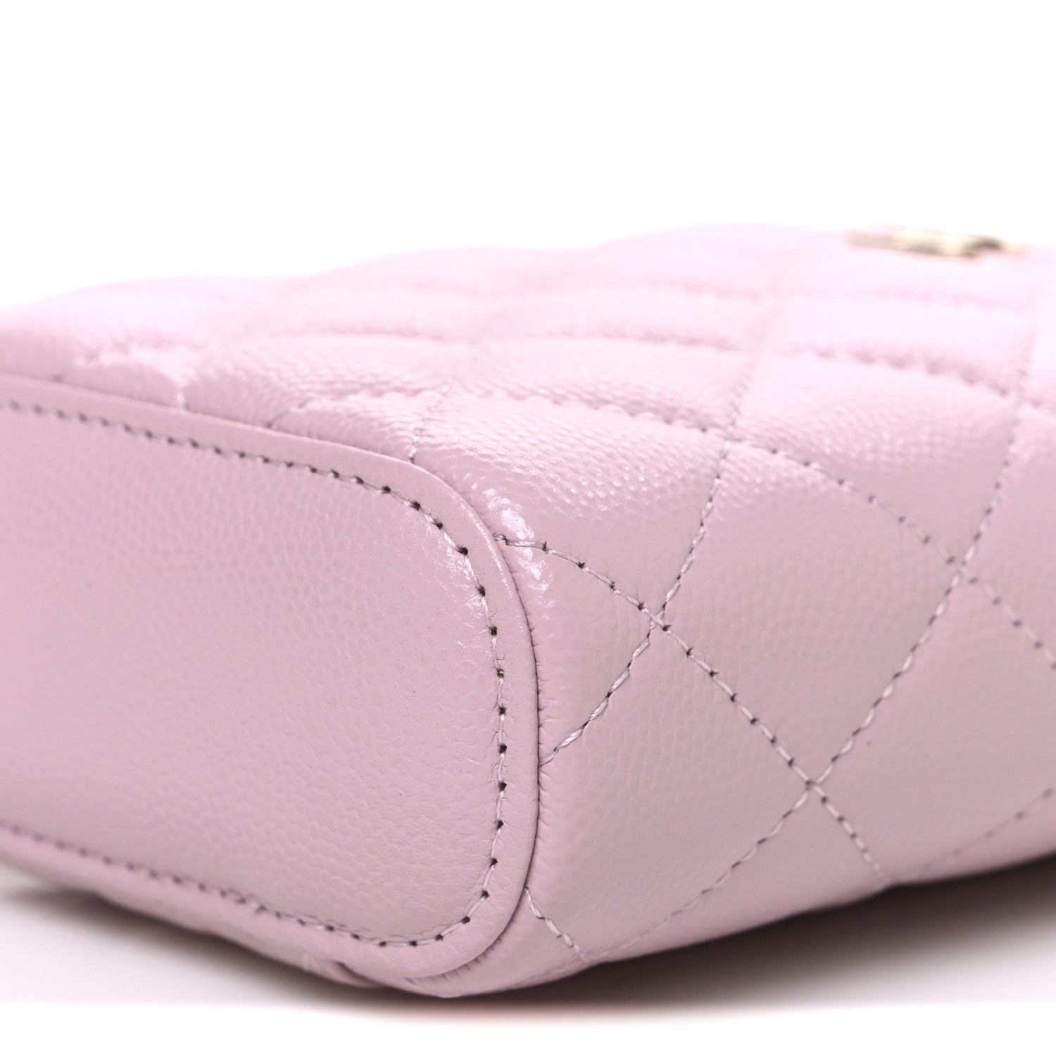 Chanel Caviar Quilted Small Vertical Coco Beauty Vanity Case With Chain Light Pink 9 of 9