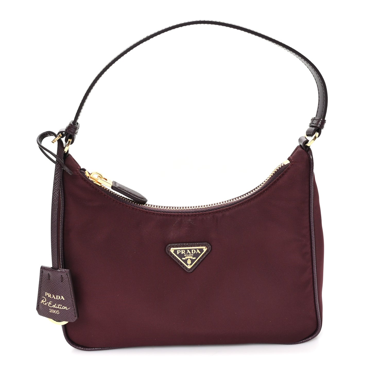 Tessuto Nylon Saffiano Mini Re-Edition 2005 Bag Bordeaux
