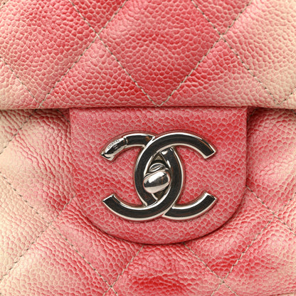 Chanel Caviar Quilted Ombre Jumbo Single Flap White Rose Pink 14 of 14