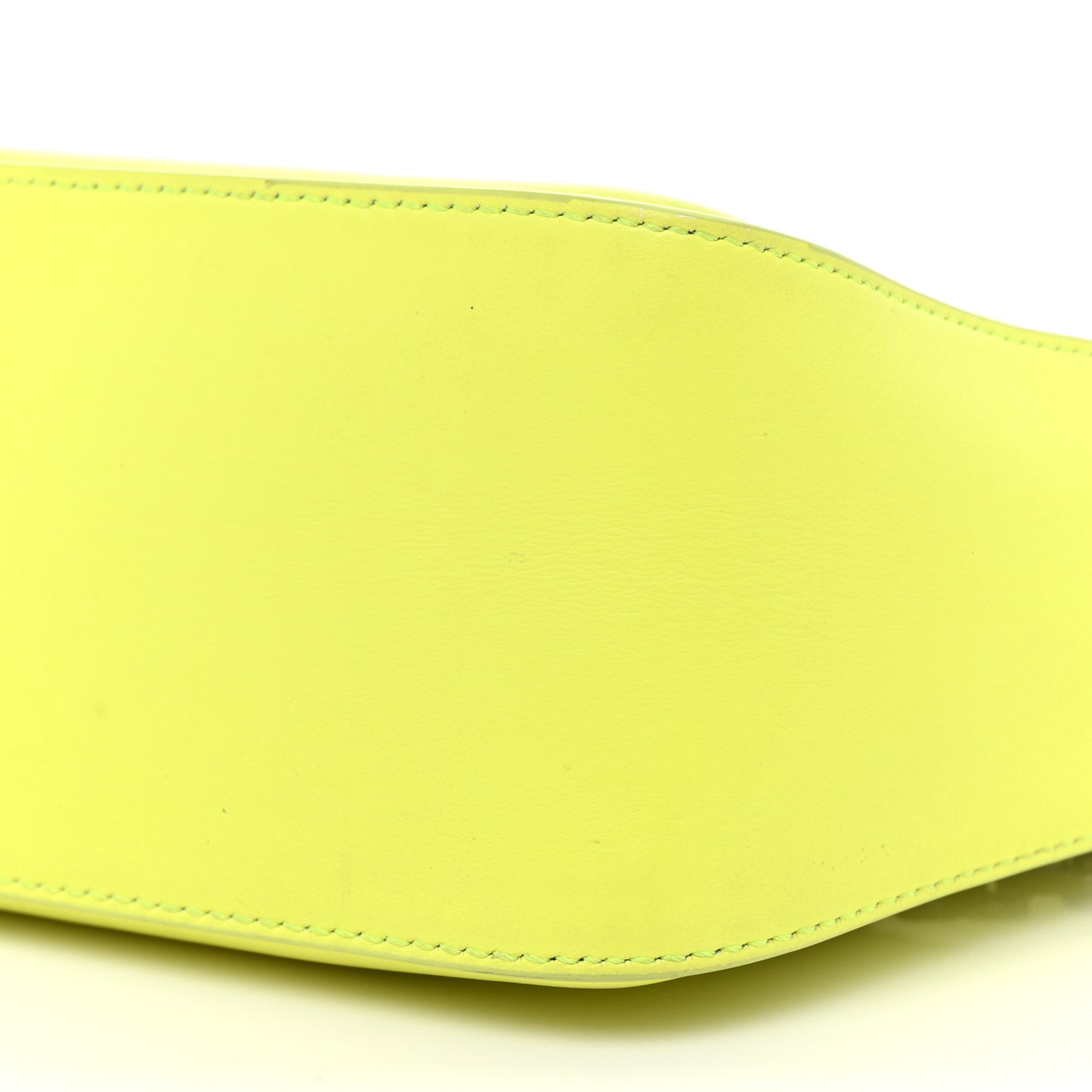 Smooth Calfskin Small Moon Cut Out Shoulder Bag Fluo Yellow