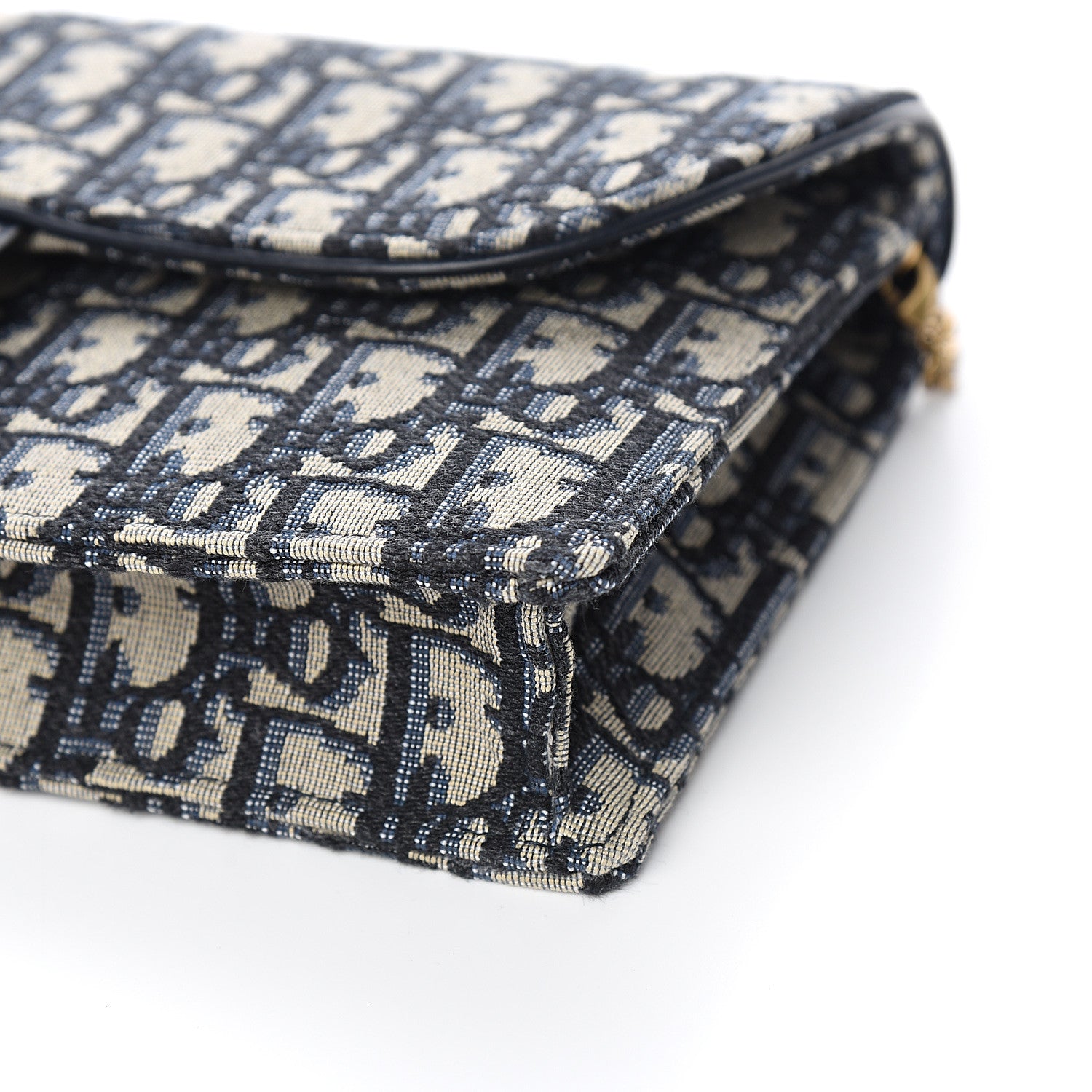 Christian Dior Oblique Saddle Chain Pouch Blue 7 of 9