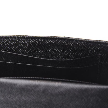 Saint Laurent Grain De Poudre Matelasse Chevron Small Monogram Envelope Wallet Black 8 of 8