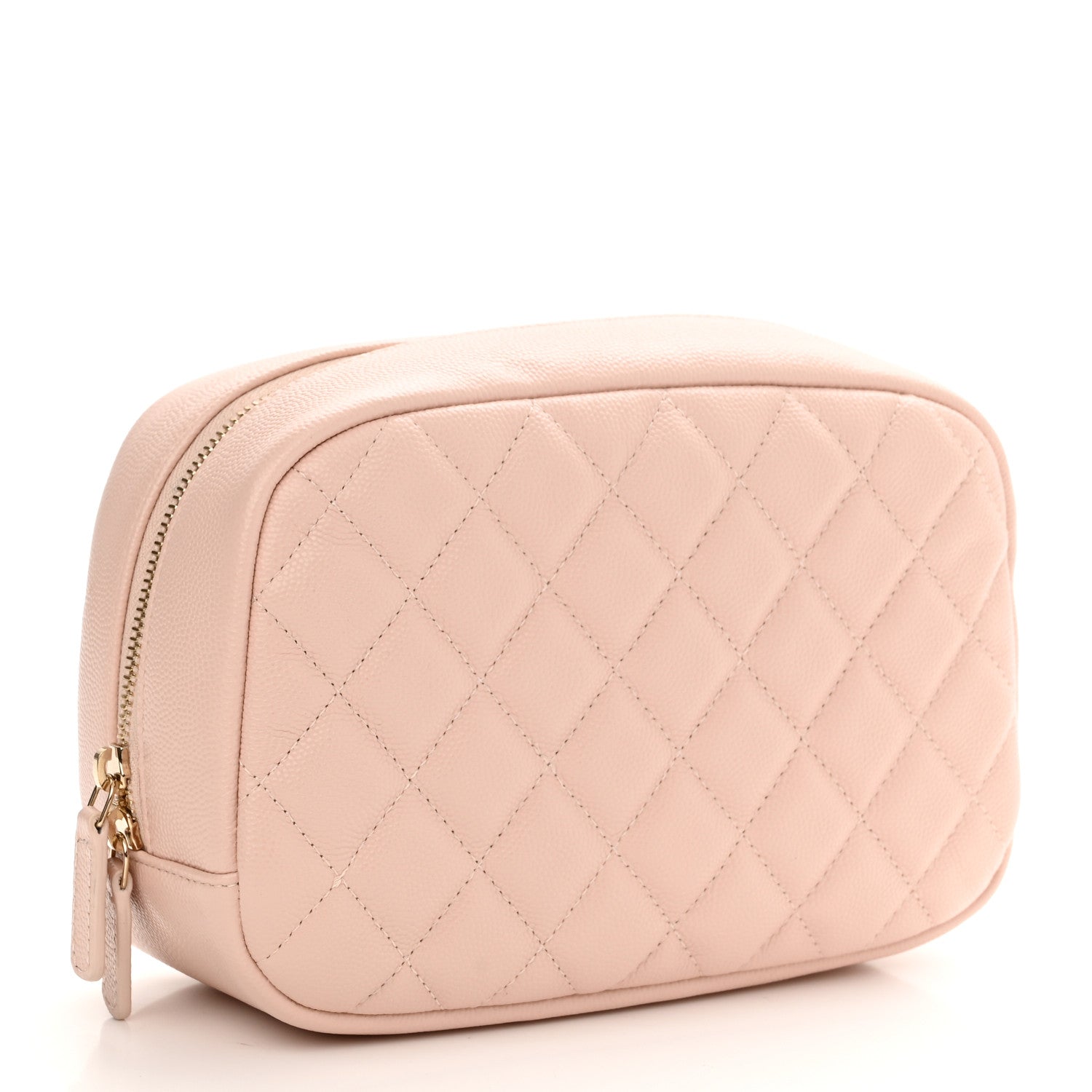 Chanel Caviar Quilted Medium Curvy Pouch Cosmetic Case Light Pink 3 of 10