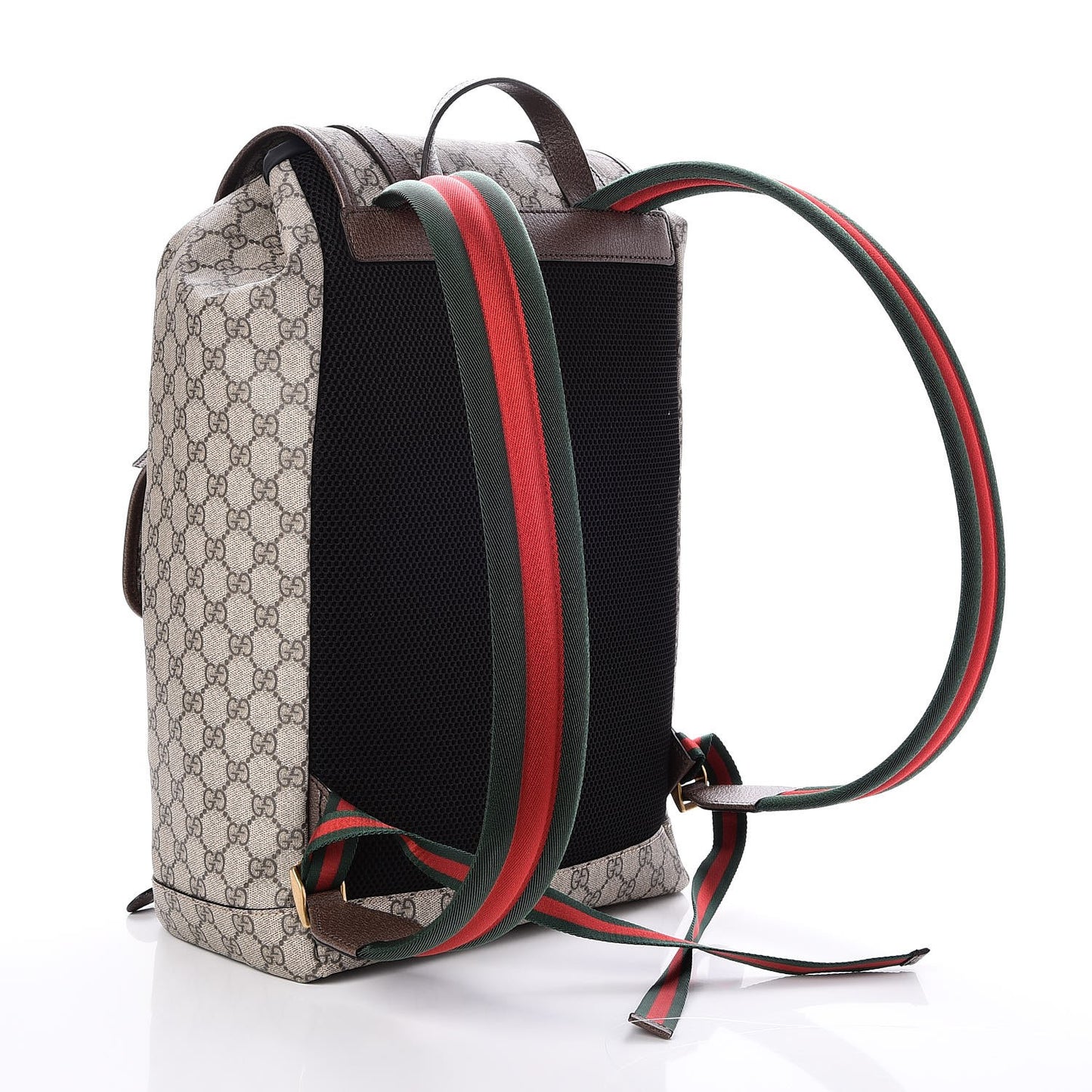 Soft GG Supreme Monogram Neo Vintage Double Buckle Backpack Beige New Acero Crop