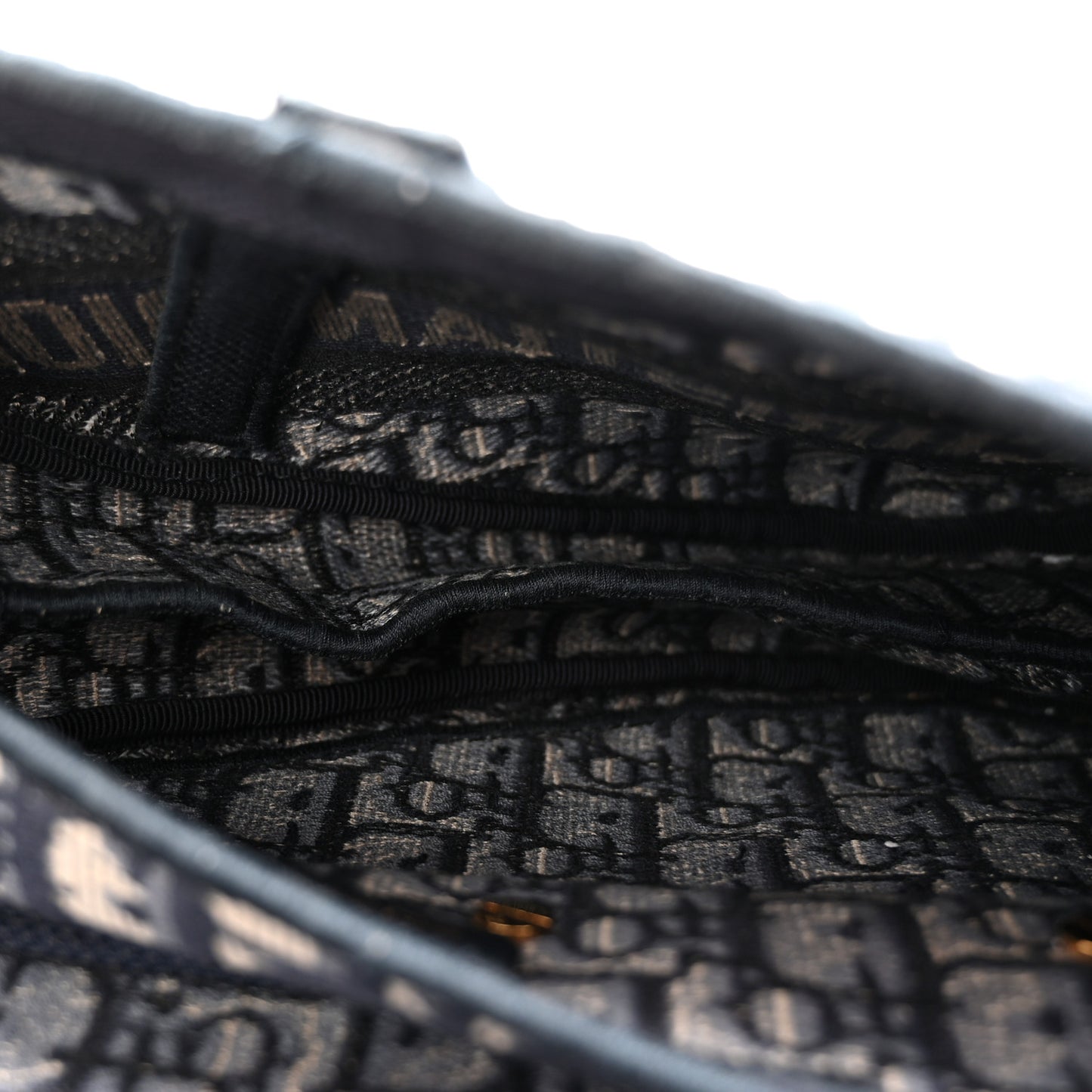 Oblique Embroidered Saddle Bag Blue