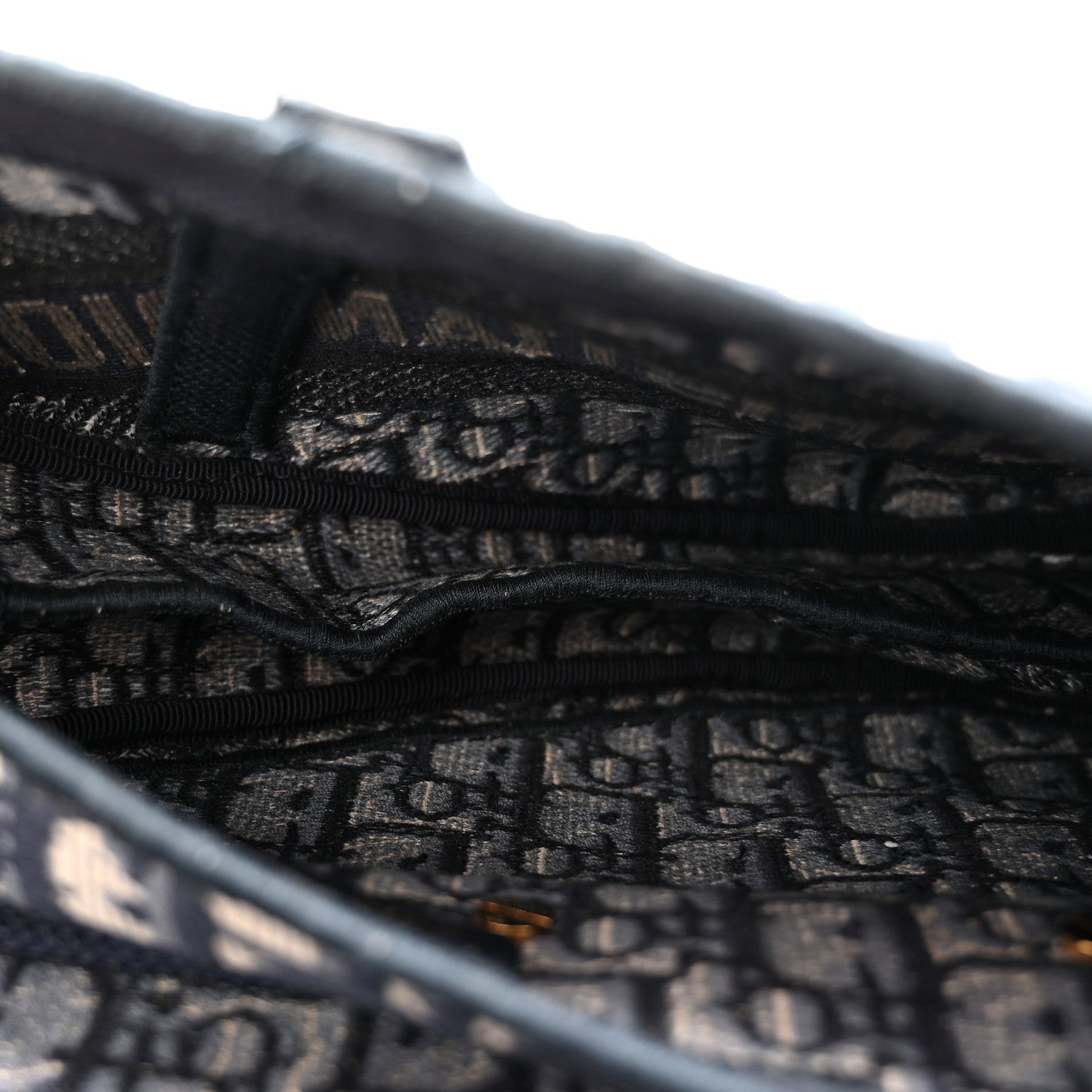 Christian Dior Oblique Embroidered Saddle Bag Blue 5 of 11