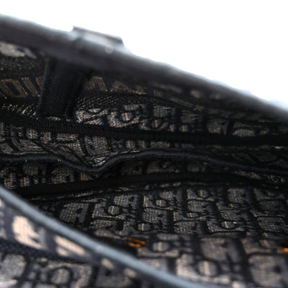 Christian Dior Oblique Embroidered Saddle Bag Blue 5 of 11
