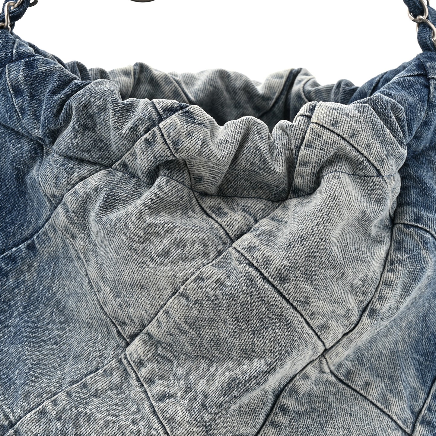 Denim Quilted Small Chanel 22 Blue